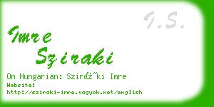 imre sziraki business card